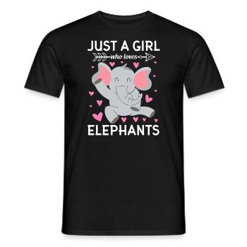 Juste une fille qui aime les éléphants - T-shirt homme - noir - Devant - AI Model Male 178 light (178cm)