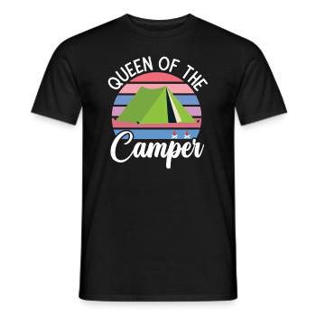 Reine du camping de camping en plein air Caravane - T-shirt homme - noir - Devant - AI Model Male 178 light (178cm)