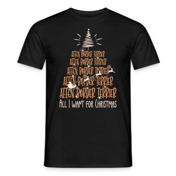 Affen Border Terrier Hund Weihnachten Hunderasse - Männer T-Shirt - Schwarz - Vorne - AI Model Male 178 light (178cm)
