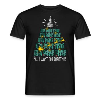 Affen Border Terrier Hund Weihnachten Hunderasse - Männer T-Shirt - Schwarz - Vorne - AI Model Male 178 light (178cm)