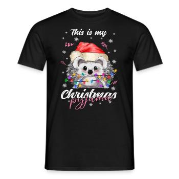 lustig Igel Weihnachten Weihnachtsschlafanzug - Männer T-Shirt - Schwarz - Vorne - AI Model Male 178 light (178cm)