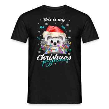 lustig Igel Weihnachten Weihnachtsschlafanzug - Männer T-Shirt - Schwarz - Vorne - AI Model Male 178 light (178cm)