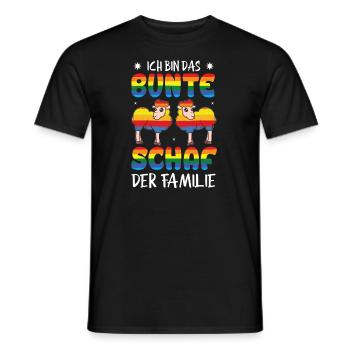 Ich Bin Das Bunte Schaf Der Familie LGBTQ Gay - Männer T-Shirt - Schwarz - Vorne - AI Model Male 178 light (178cm)