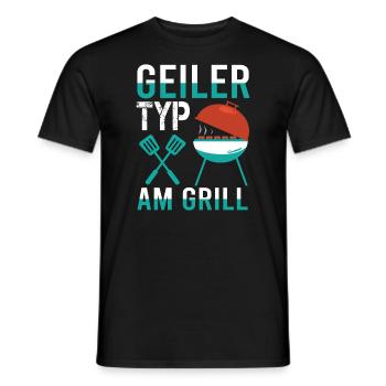 Geiler Typ Am Grill BBQ Sommer Grillen Barbecue - Männer T-Shirt - Schwarz - Vorne - AI Model Male 178 light (178cm)