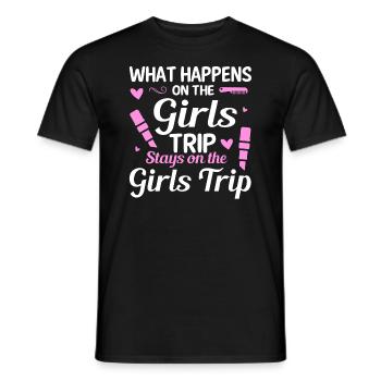 Ce qui se passe sur le voyage des filles reste drôle - T-shirt homme - noir - Devant - AI Model Male 178 light (178cm)