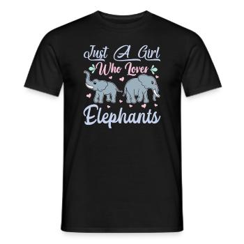 Juste une fille qui aime les femmes éléphants - T-shirt homme - noir - Devant - AI Model Male 178 light (178cm)