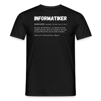 Informatiker Lustige Definition IT Nerd Geek - Männer T-Shirt - Schwarz - Vorne - AI Model Male 178 light (178cm)