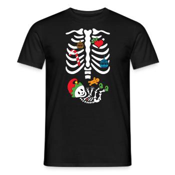 Christmas Skeleton Mom and Baby - Men's T-Shirt - black - Front - AI Model Male 178 light (178cm)