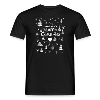 Wir wünschen Ihnen frohe Weihnachten Feliz Navidad - Männer T-Shirt - Schwarz - Vorne - AI Model Male 178 light (178cm)