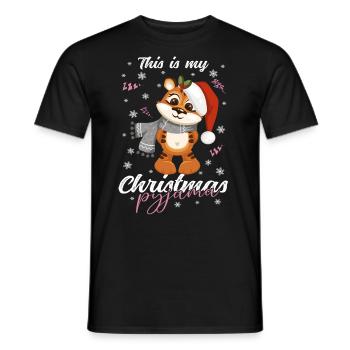 Tiger Pyjama Weihnachten Schlafen - Männer T-Shirt - Schwarz - Vorne - AI Model Male 178 light (178cm)
