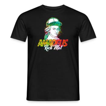 Amadeus Rock Me | Wolfgang Amadeus Mozart Classique - T-shirt homme - noir - Devant - AI Model Male 178 light (178cm)