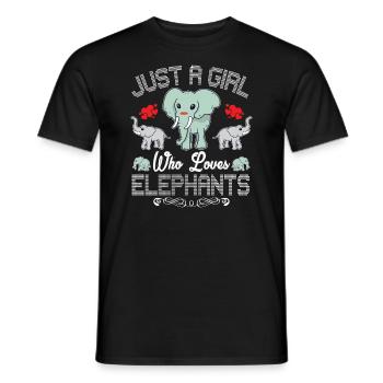 Juste une fille qui aime les femmes éléphants - T-shirt homme - noir - Devant - AI Model Male 178 light (178cm)