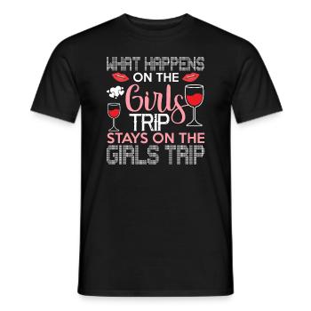 Ce qui se passe sur le voyage des filles reste drôle - T-shirt homme - noir - Devant - AI Model Male 178 light (178cm)