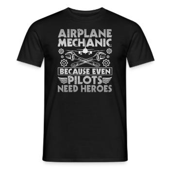 Flugzeugpilot Des Flugzeugmechanikers - Männer T-Shirt - Schwarz - Vorne - AI Model Male 178 light (178cm)
