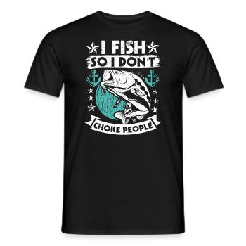 Je pêche pour ne pas étouffer les gens - T-shirt homme - noir - Devant - AI Model Male 178 light (178cm)