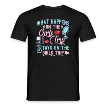 Ce qui se passe sur le voyage des filles reste drôle - T-shirt homme - noir - Devant - AI Model Male 178 light (178cm)