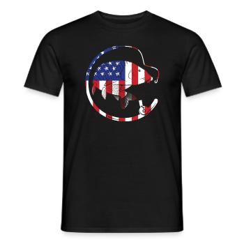 Fisherman USA Flag Patriotic American - T-shirt homme - noir - Devant - AI Model Male 178 light (178cm)