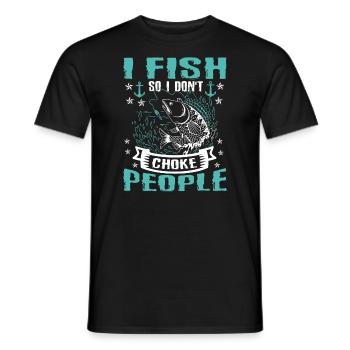 Ich Fische, Damit Ich Keine Lustigen - Männer T-Shirt - Schwarz - Vorne - AI Model Male 178 light (178cm)