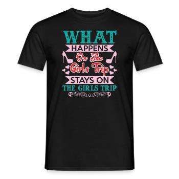 Ce qui se passe sur le voyage des filles reste drôle - T-shirt homme - noir - Devant - AI Model Male 178 light (178cm)