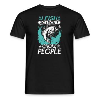 Je pêche pour ne pas étouffer les gens - T-shirt homme - noir - Devant - AI Model Male 178 light (178cm)