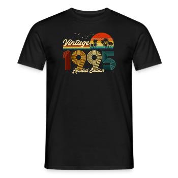 Vintage 1995 Cadeau en édition limitée pour anniversaire - T-shirt homme - noir - Devant - AI Model Male 178 light (178cm)