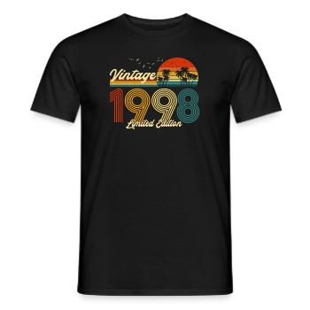 Vintage 1998 Limited Edition Gift for Birthday - Men's T-Shirt - black - Front - AI Model Male 178 light (178cm)