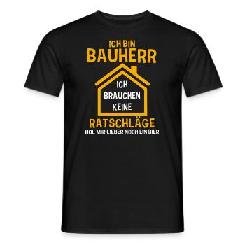 Ich Bin Bauherr Lustiger Hausbau Richtfest Spruch - Männer T-Shirt - Schwarz - Vorne - AI Model Male 178 light (178cm)