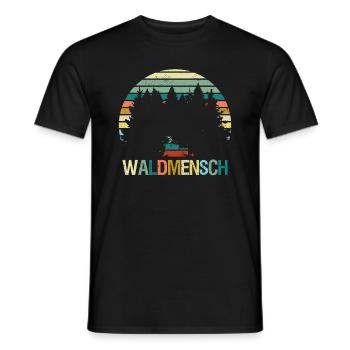Waldmensch Naturbursche Wandern Natur Outdoor Wald - Männer T-Shirt - Schwarz - Vorne - AI Model Male 178 light (178cm)
