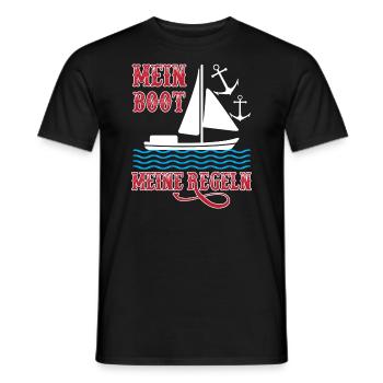 Mein Boot Meine Regeln Segeln Bootbesitzer - Männer T-Shirt - Schwarz - Vorne - AI Model Male 178 light (178cm)