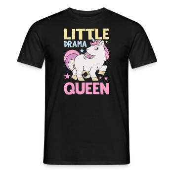 Little Drama Queen Einhorn Zicke Spruch - Männer T-Shirt - Schwarz - Vorne - AI Model Male 178 light (178cm)