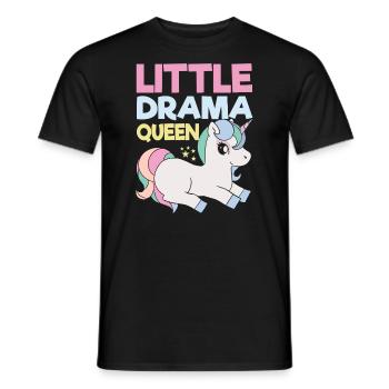 Little Drama Queen Einhorn Zicke Spruch - Männer T-Shirt - Schwarz - Vorne - AI Model Male 178 light (178cm)