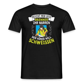 Reicht Mir Den Brenner Ihr Narren Der König Will - Männer T-Shirt - Schwarz - Vorne - AI Model Male 178 light (178cm)