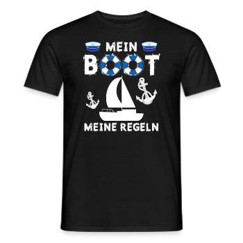 Mein Boot Meine Regeln Segeln Bootbesitzer - Männer T-Shirt - Schwarz - Vorne - AI Model Male 178 light (178cm)