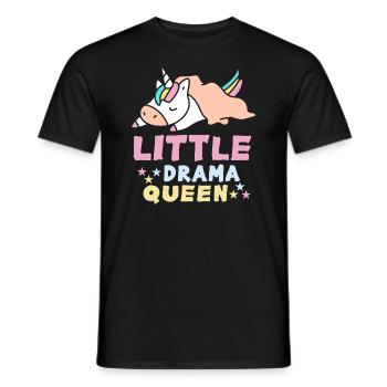 Little Drama Queen Einhorn Zicke Spruch - Männer T-Shirt - Schwarz - Vorne - AI Model Male 178 light (178cm)