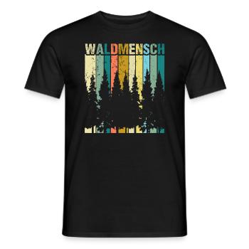 Waldmensch Naturbursche Wandern Natur Outdoor Wald - Männer T-Shirt - Schwarz - Vorne - AI Model Male 178 light (178cm)