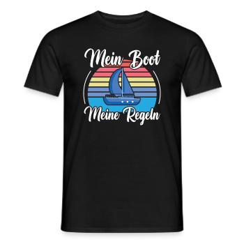Mein Boot Meine Regeln Segeln Bootbesitzer - Männer T-Shirt - Schwarz - Vorne - AI Model Male 178 light (178cm)