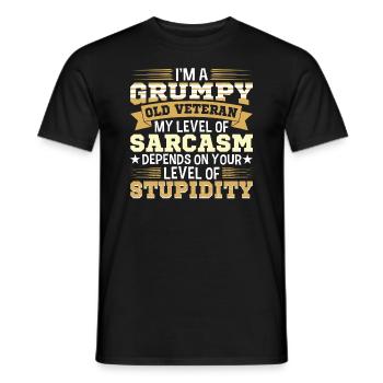 Grumpy Old Army vétéran US Patriot - T-shirt homme - noir - Devant - AI Model Male 178 light (178cm)
