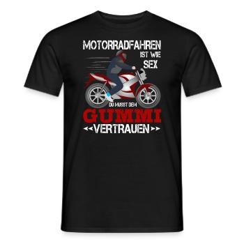 Anzügliche Motorradsprüche Für Papa Ehemann - Männer T-Shirt - Schwarz - Vorne - AI Model Male 178 light (178cm)