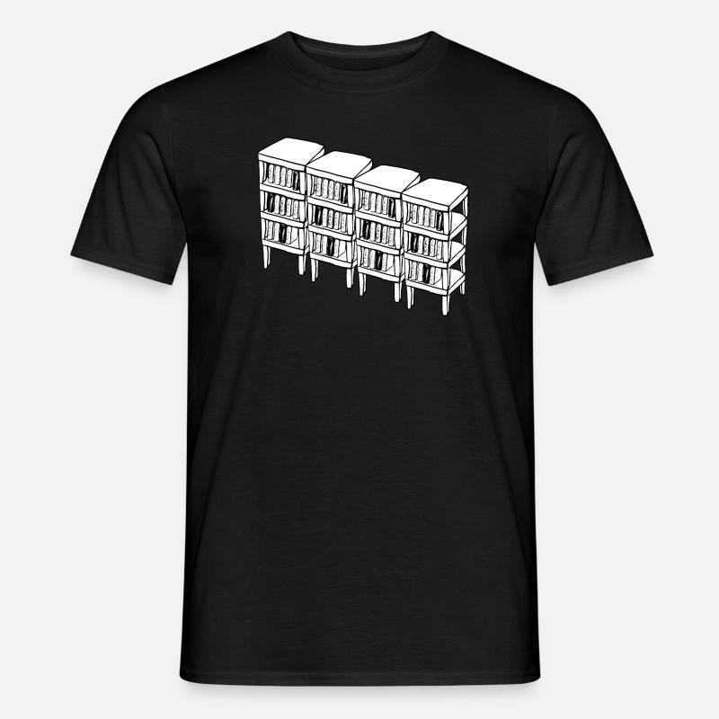 Bücherregal bücher lesen - Männer T-Shirt - Schwarz