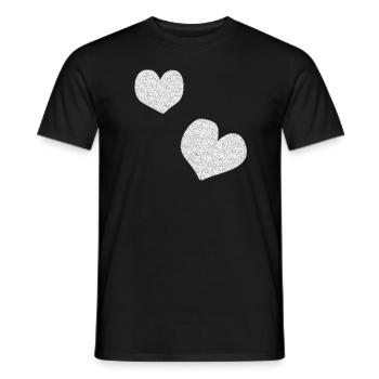 zwei rosa herzen glitzer herz - Männer T-Shirt - Schwarz - Vorne - AI Model Male 178 light (178cm)