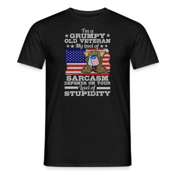 Funny American Experienced Father Grandpa My - Men's T-Shirt - black - Front - AI Model Male 178 light (178cm)