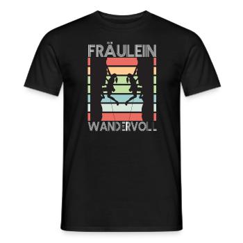 Fräulein Wandervoll Wandern Bergsteigen Spruch - Männer T-Shirt - Schwarz - Vorne - AI Model Male 178 light (178cm)