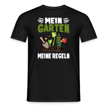 Mein Garten Meine Regeln Hobby-Gärtner Spruch - Männer T-Shirt - Schwarz - Vorne - AI Model Male 178 light (178cm)