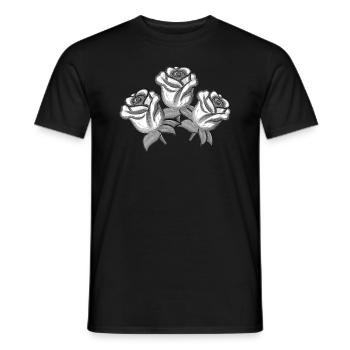 Plante grise Trois Fleurs Rose Paillettes - T-shirt homme - noir - Devant - AI Model Male 178 light (178cm)