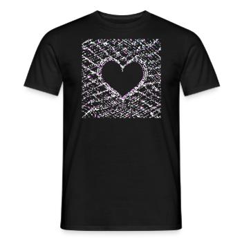Points Pattern Cross Heart Love Shape - Men's T-Shirt - black - Front - AI Model Male 178 light (178cm)