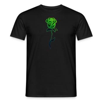 Paillettes de fleurs de plantes vertes - T-shirt homme - noir - Devant - AI Model Male 178 light (178cm)