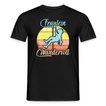 Fräulein Wandervoll Bergsteigerin Bergsteigen - Männer T-Shirt - Schwarz - Vorne - AI Model Male 178 light (178cm)
