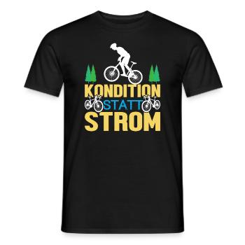 Kondition Statt Strom Fahrrad Fahrradfahrer - Männer T-Shirt - Schwarz - Vorne - AI Model Male 178 light (178cm)