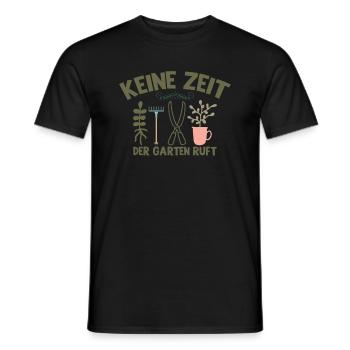 Hobbygärtner Gärtnern Keine Zeit Der Garten Ruft - Männer T-Shirt - Schwarz - Vorne - AI Model Male 178 light (178cm)