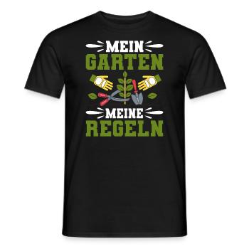 Mein Garten Meine Regeln Hobby-Gärtner Spruch - Männer T-Shirt - Schwarz - Vorne - AI Model Male 178 light (178cm)